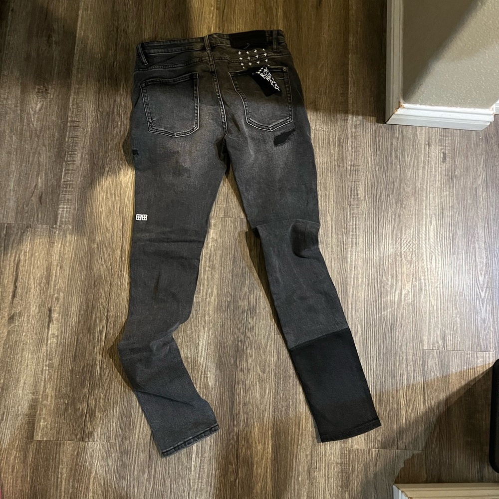 Ksubi Black Denim Jeans with Stitch Detail